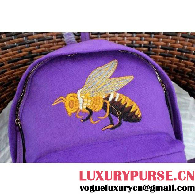 Gucci 400248 Beaded Sky Wool Backpack Purple Fall 2015 (1B067-091825 )