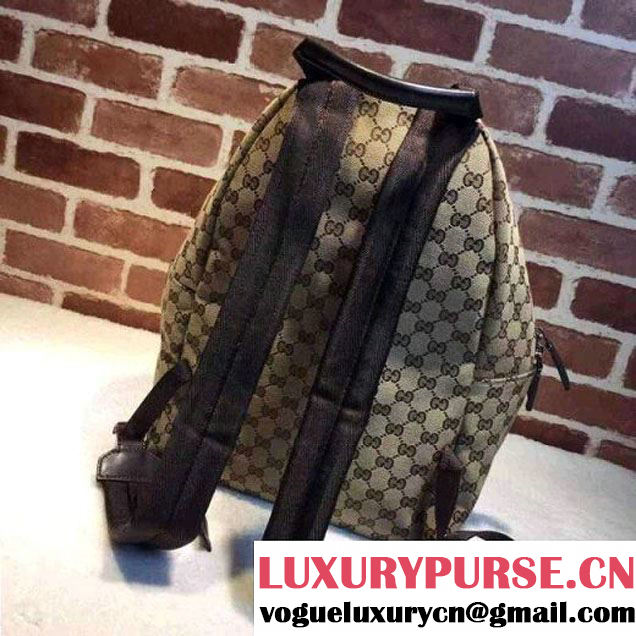 Gucci 181065 GG Supreme Zip Backpack in Brown (2a025-102633 )