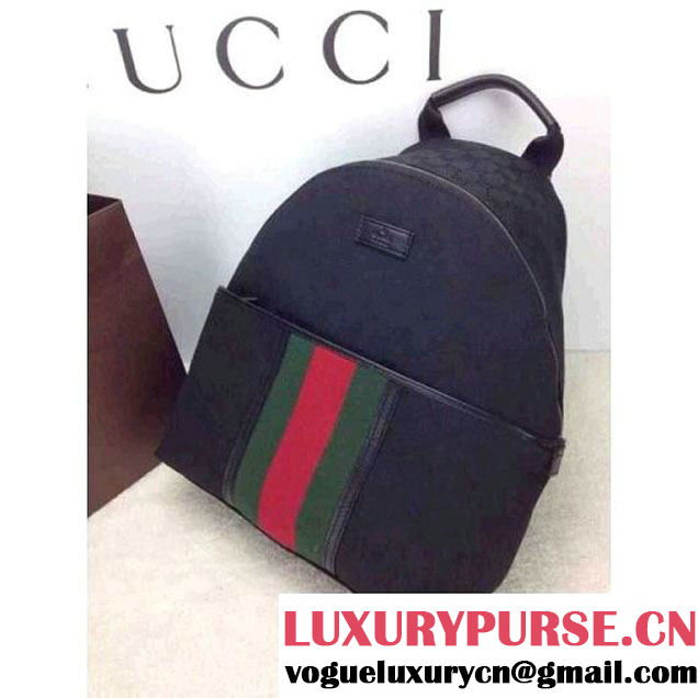 Gucci 181065 GG Supreme Zip Backpack in Black (2a025-102634 )