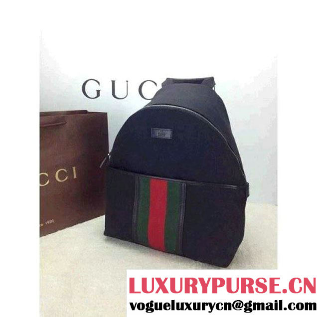Gucci 181065 GG Supreme Zip Backpack in Black (2a025-102634 )