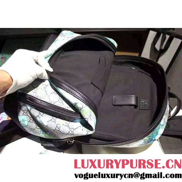 Gucci 406370 GG Green Blooms Backpack 2016 (SPM-6041812 )