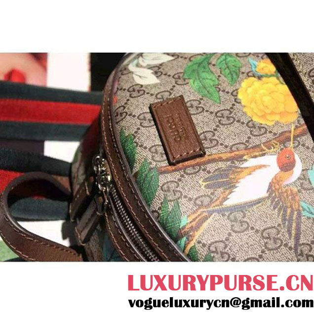 Gucci 406370 GG Green Blooms Backpack Brown 2016 (SPM-6041814 )
