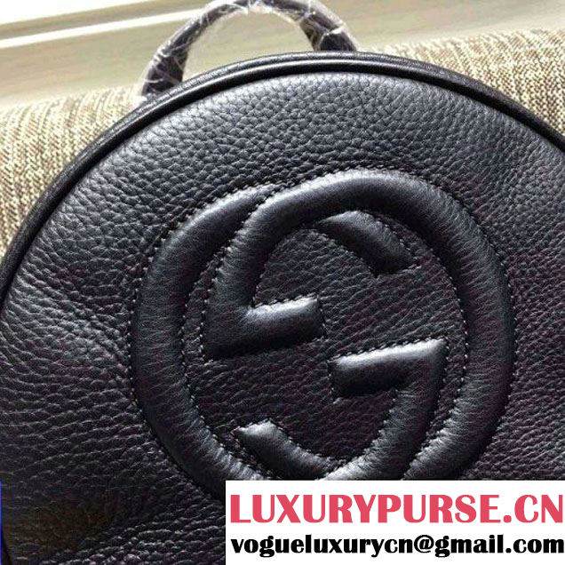 Gucci Soho Leather Chain Backpack 431570 Black 2016 (2A010-6050917 )