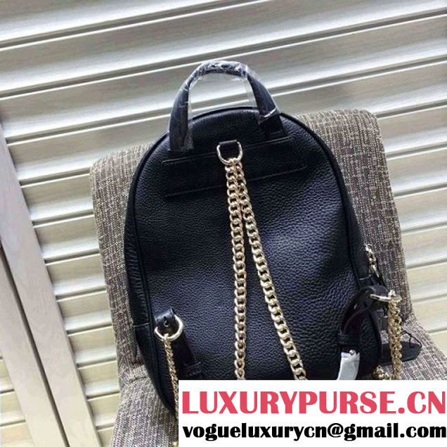Gucci Soho Leather Chain Backpack 431570 Black 2016 (2A010-6050917 )