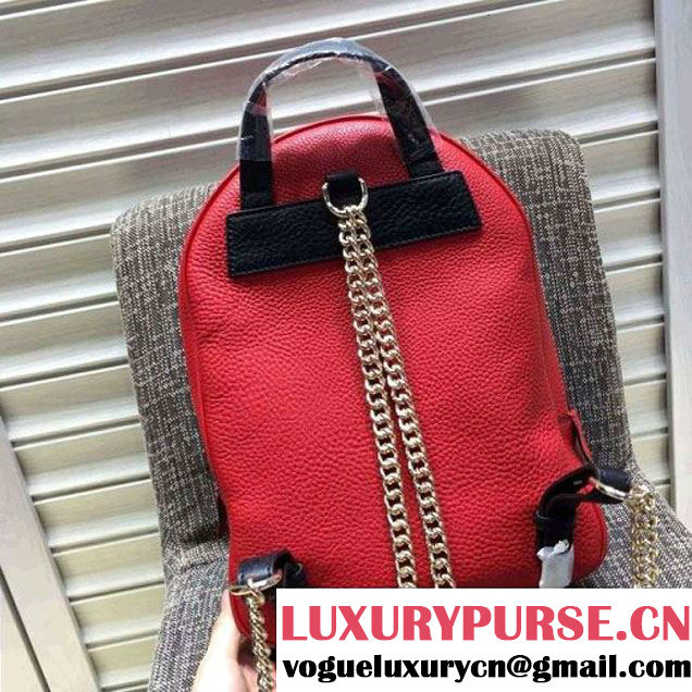 Gucci Soho Leather Chain Backpack 431570 Red/Black 2016 (2A010-6050919 )