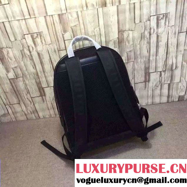 Gucci Web and Snake Print Leather Backpack Bag 419584 Black 2016 (1B77-6060119 )