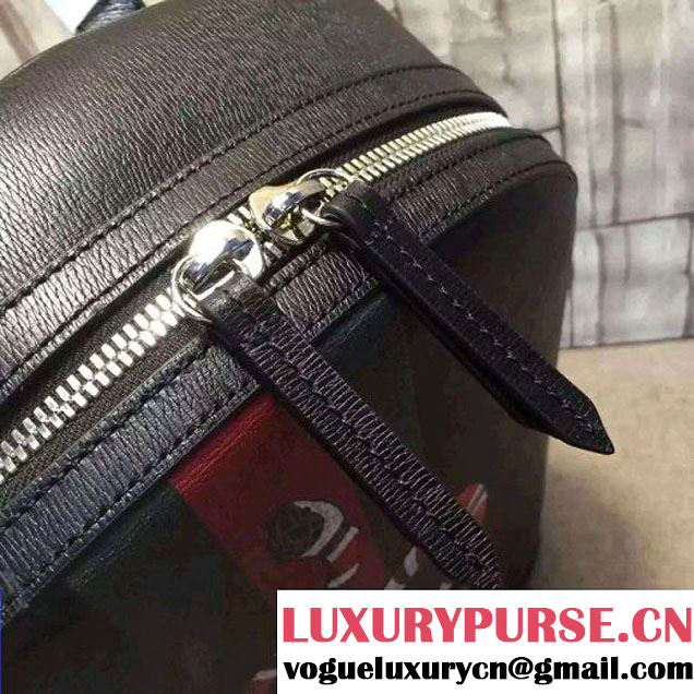 Gucci Web and Snake Print Leather Backpack Bag 419584 Black 2016 (1B77-6060119 )