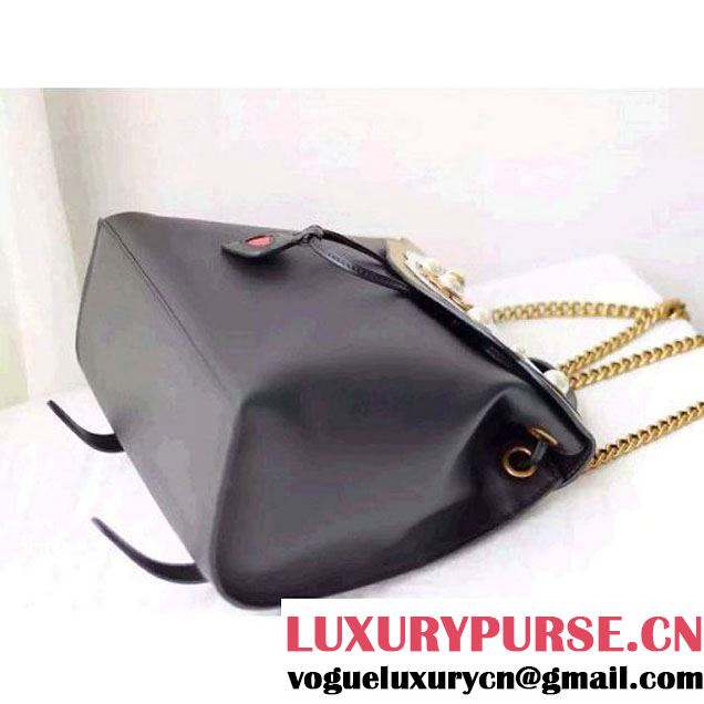 Gucci 432270 Pearl Leather Studded Backpack Bag Black/White 2016 (MH-6061620 )