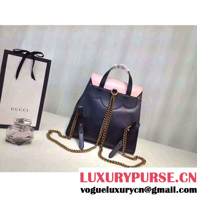 Gucci 432270 Pearl Leather Studded Backpack Bag Black/Pink 2016 (MH-6061621 )