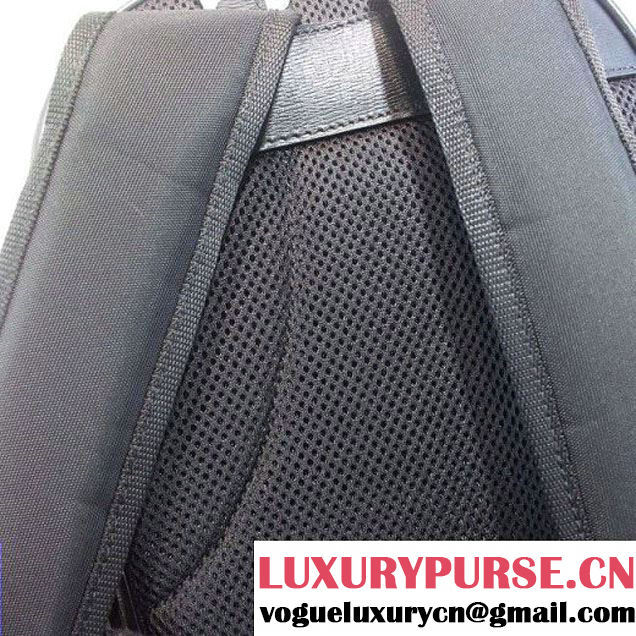 Gucci Mini Web and Snake Print Leather Backpack Bag Black 2016 (XXS-6071311 )
