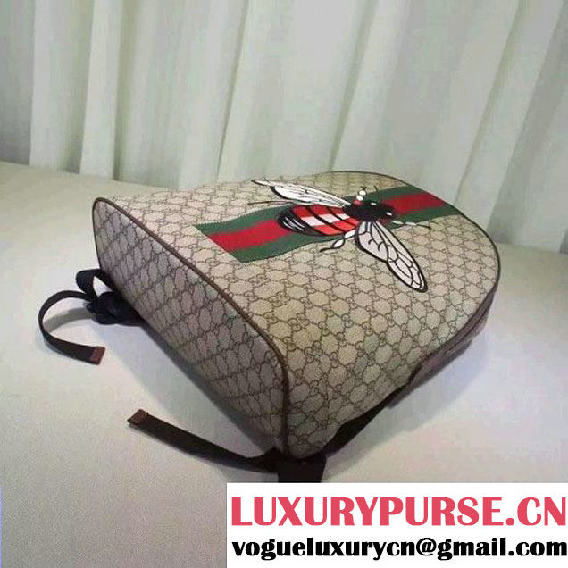 Gucci GG Supreme Canvas Embellised with Bee Backpack 2016 (XXS-6071312 )