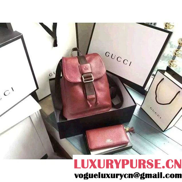 Gucci Jackie Soft Calfskin Backpack 352016 Burgundy 2016 (MH-6081112 )