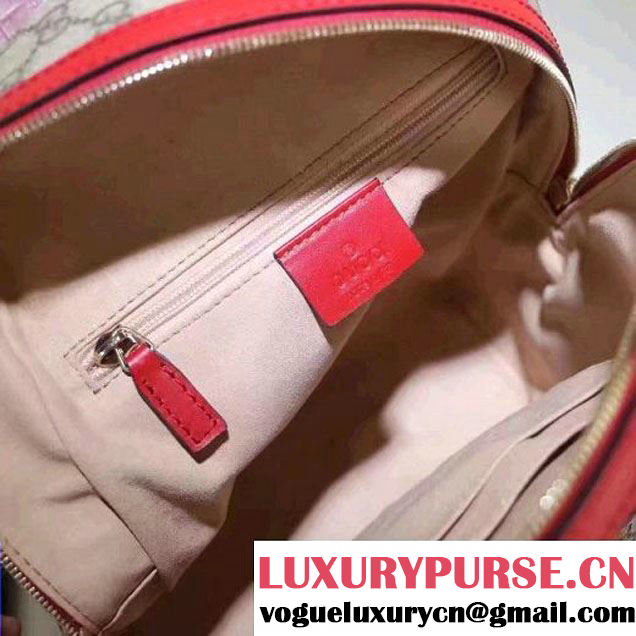 Gucci 427042 Exclusive GG Supreme Backpack With Bird and Flower Red F/W 2016 (XYS-6112514 )