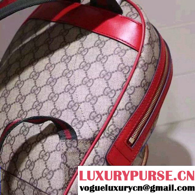 Gucci 427042 Exclusive GG Supreme Backpack With Bird and Flower Red F/W 2016 (XYS-6112514 )