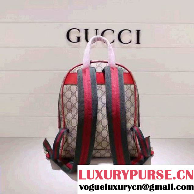Gucci 427042 Exclusive GG Supreme Backpack With Bird and Flower Red F/W 2016 (XYS-6112514 )