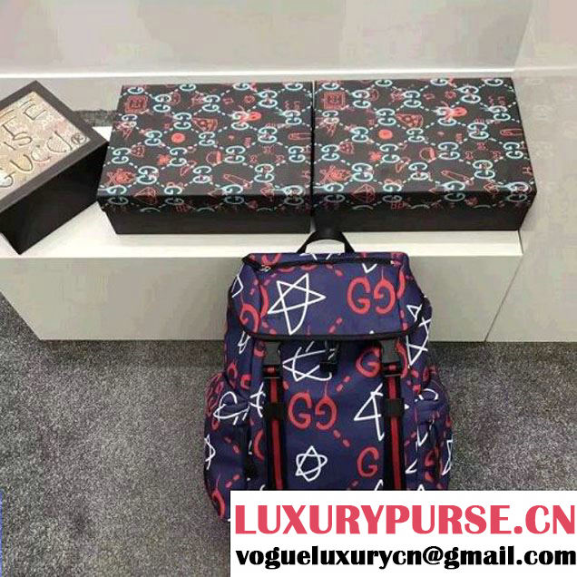 Gucci GucciGhost Canvas Techpack 429037 Blue 2016 (SPM-6120106 )