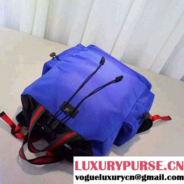 Gucci Techno Canvas Drawstring Backpack 450979 Blue 2016 (XYS-6120108 )