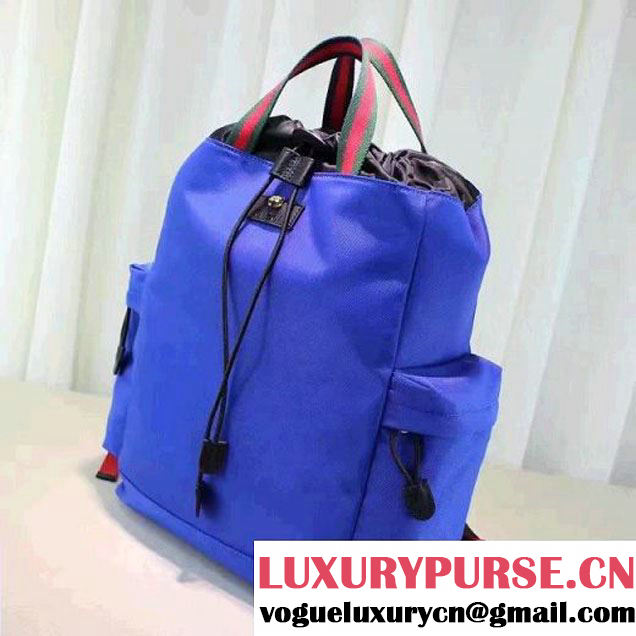 Gucci Techno Canvas Drawstring Backpack 450979 Blue 2016 (XYS-6120108 )