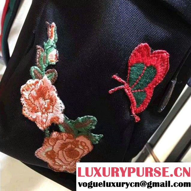 Gucci Techno Canvas Drawstring Backpack With Tiger Embroidered 450979 Black 2016 (XYS-6120110 )