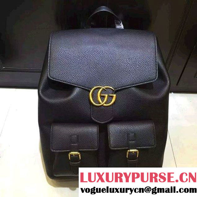 Gucci GG Marmont Leather Backpack 429007 Black 2016 (XYS-6121402 )