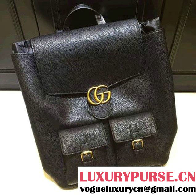 Gucci GG Marmont Leather Backpack 429007 Black 2016 (XYS-6121402 )