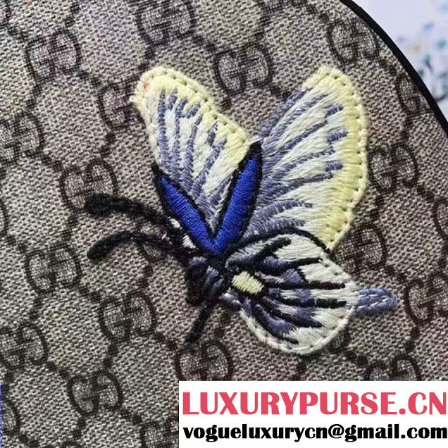 Gucci Exclusive GG Supreme Backpack Flower/Butterflies Embroidery 427042 2017 (2A010-7012001 )