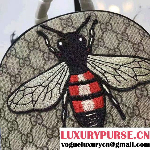 Gucci Exclusive GG Supreme Backpack Flower/Bee Embroidery 427042 2017 (2A010-7012002 )