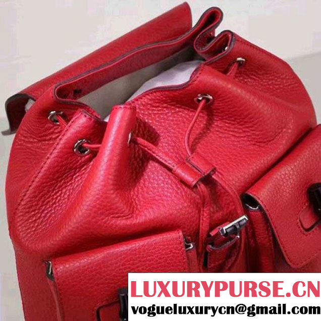 Gucci 370833 Bamboo Leather Backpack Red (XYS-7030302 )