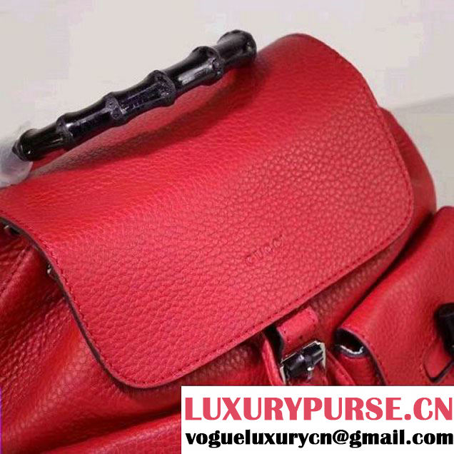 Gucci 370833 Bamboo Leather Backpack Red (XYS-7030302 )