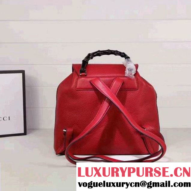 Gucci 370833 Bamboo Leather Backpack Red (XYS-7030302 )