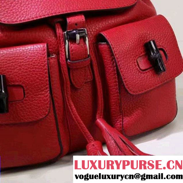 Gucci 370833 Bamboo Leather Backpack Red (XYS-7030302 )