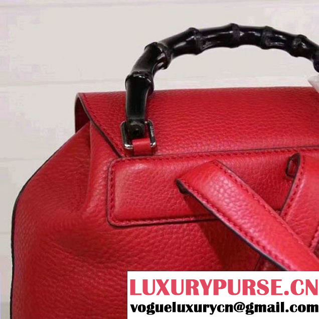 Gucci 370833 Bamboo Leather Backpack Red (XYS-7030302 )