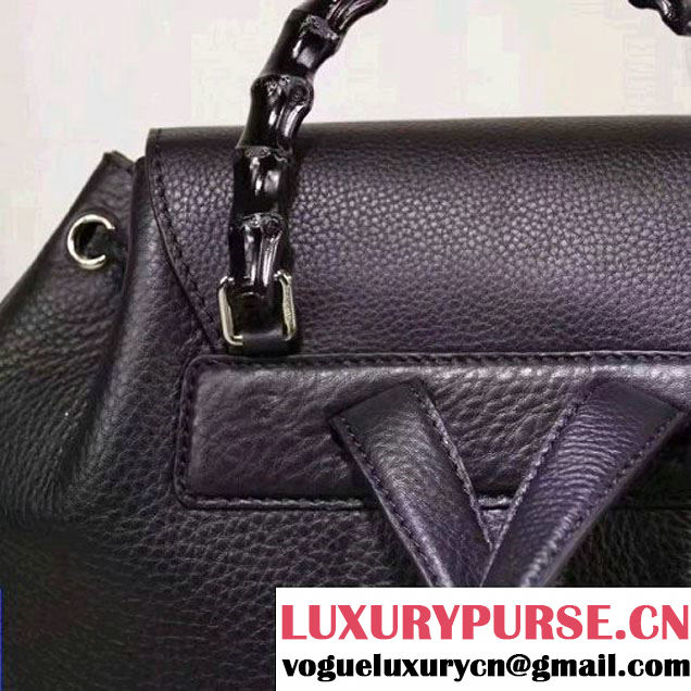 Gucci 370833 Bamboo Leather Backpack Black (XYS-7030303 )