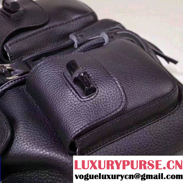 Gucci 370833 Bamboo Leather Backpack Black (XYS-7030303 )
