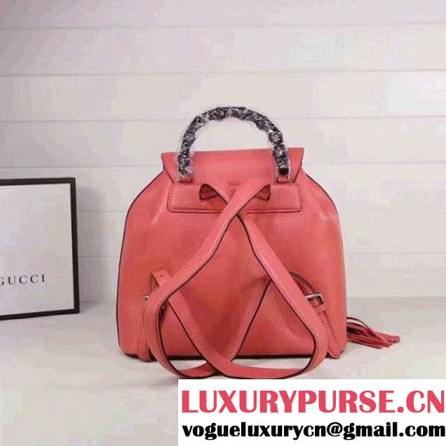 Gucci 370833 Bamboo Leather Backpack Shrimp (XYS-7030304 )