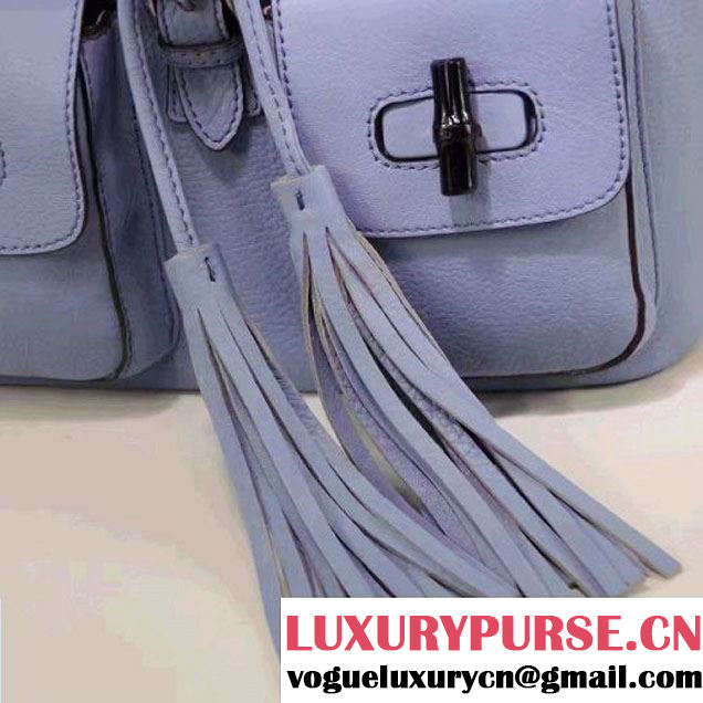 Gucci 370833 Bamboo Leather Backpack Light Blue (XYS-7030305 )