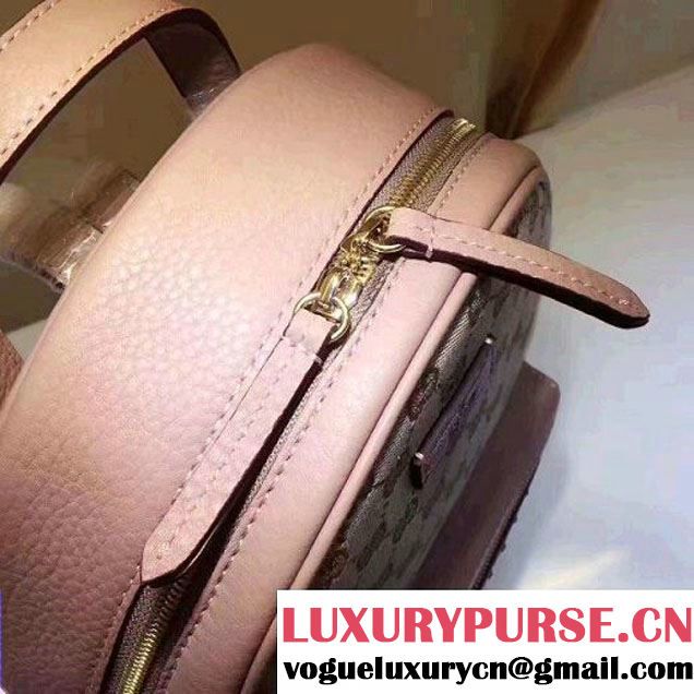 Gucci GG Supreme Canvas and Studded Leather Backpack 431570 Pink (XYS-7052412 )