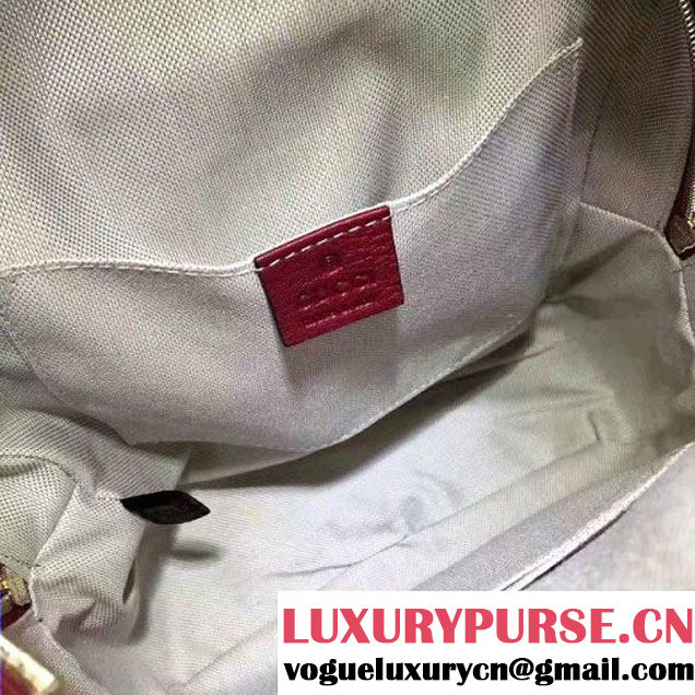 Gucci GG Supreme Canvas and Studded Leather Backpack 431570 Red (XYS-7052413 )