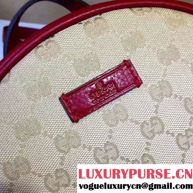 Gucci GG Supreme Canvas and Studded Leather Backpack 431570 Red (XYS-7052413 )