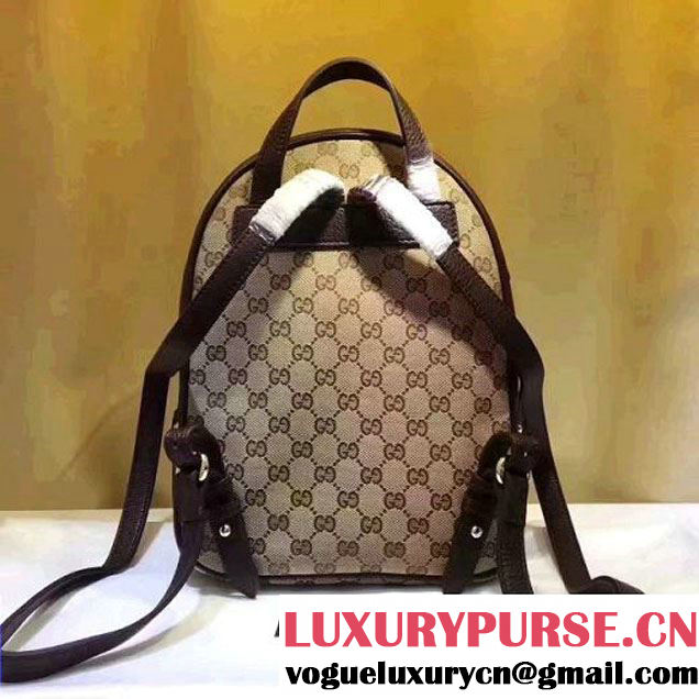 Gucci GG Supreme Canvas and Studded Leather Backpack 431570 Brown (XYS-7052414 )