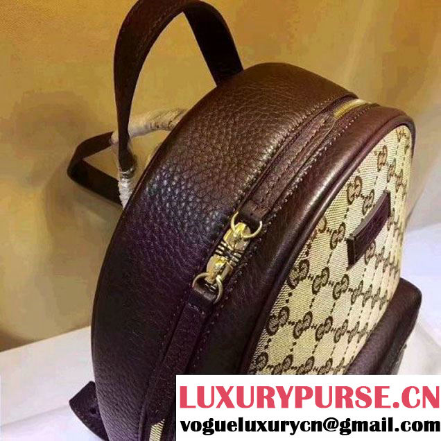 Gucci GG Supreme Canvas and Studded Leather Backpack 431570 Brown (XYS-7052414 )