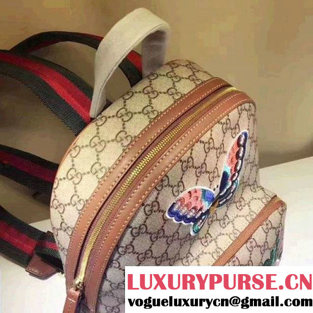 Gucci Exclusive GG Supreme Backpack With Flwers/Butterfly Embroidery 427042 2017 (XYS-7052418 )