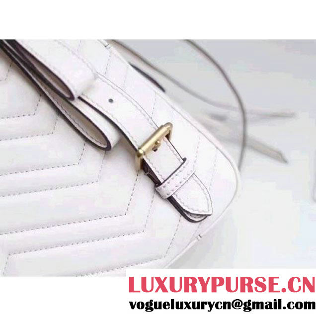 Gucci GG Marmont Quilted Leather Backpack 476671 White 2017 (MH-7060617 )