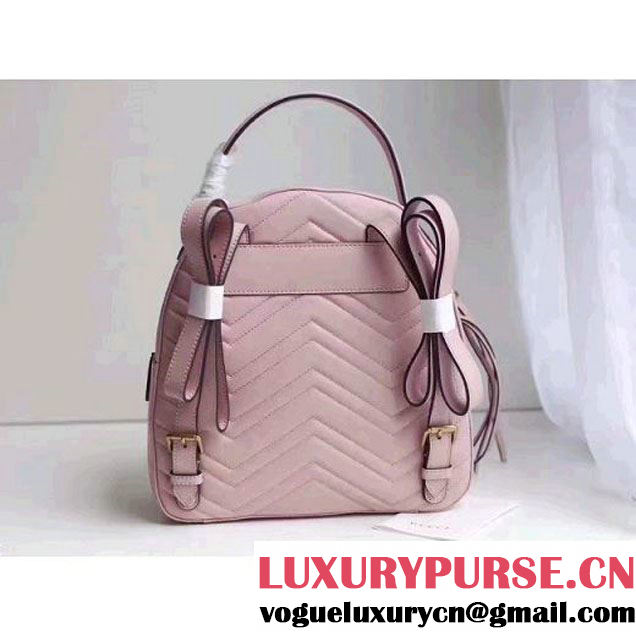 Gucci GG Marmont Quilted Leather Backpack 476671 Pink 2017 (MH-7060619 )
