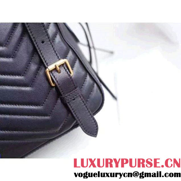 Gucci GG Marmont Quilted Leather Backpack 476671 Black 2017 (MH-7060620 )