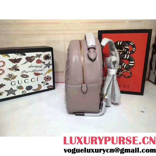 Gucci GG Marmont Quilted Leather Backpack 476671 Grey 2017 (MH-7060621 )
