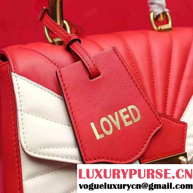 Gucci Queen Margaret Quilted Leather Backpack 476664 White/Red 2017 (2A010-7062024 )