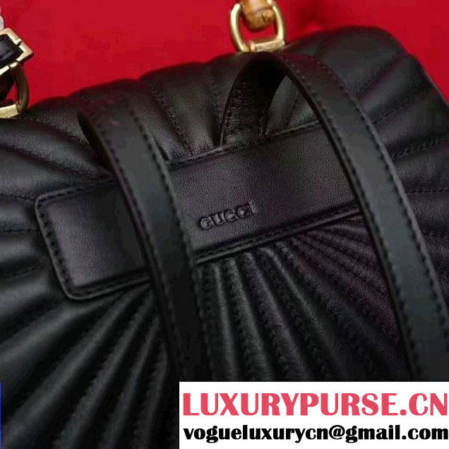 Gucci Queen Margaret Quilted Leather Backpack 476664 Black 2017 (2A010-7062025 )