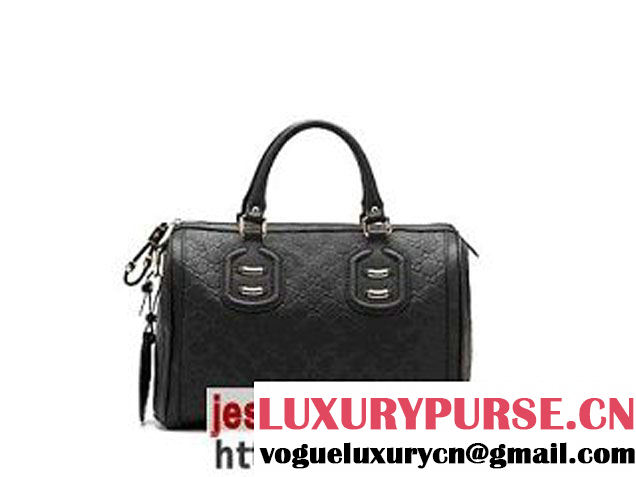 Gucci Techno Tag Medium Boston Bag 241097 Black