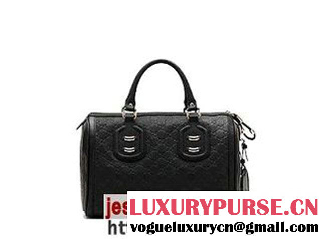 Gucci Techno Tag Medium Boston Bag 241097 Black  